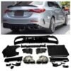 MERCEDES C CLASS W206 AMG63 DIFFUSER ΜΕ ΜΑΥΡΕΣ ΕΞΑΤΜΙΣΕΙΣ