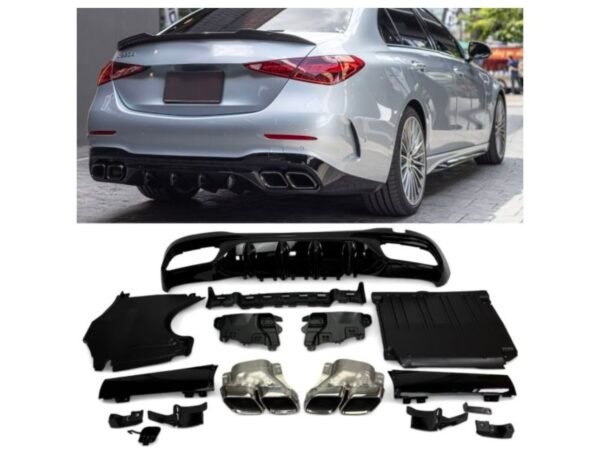 MERCEDES C CLASS W206 AMG63 DIFFUSER ΜΕ ΜΑΥΡΕΣ ΕΞΑΤΜΙΣΕΙΣ